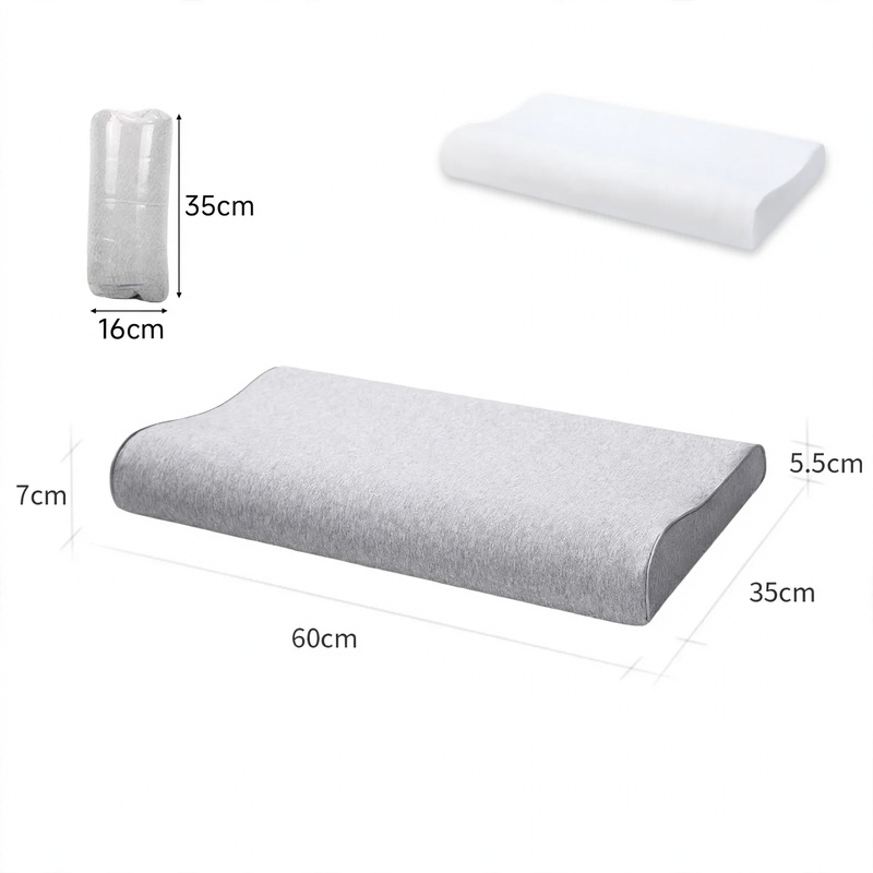Memory foam neck support pillow, wave profile