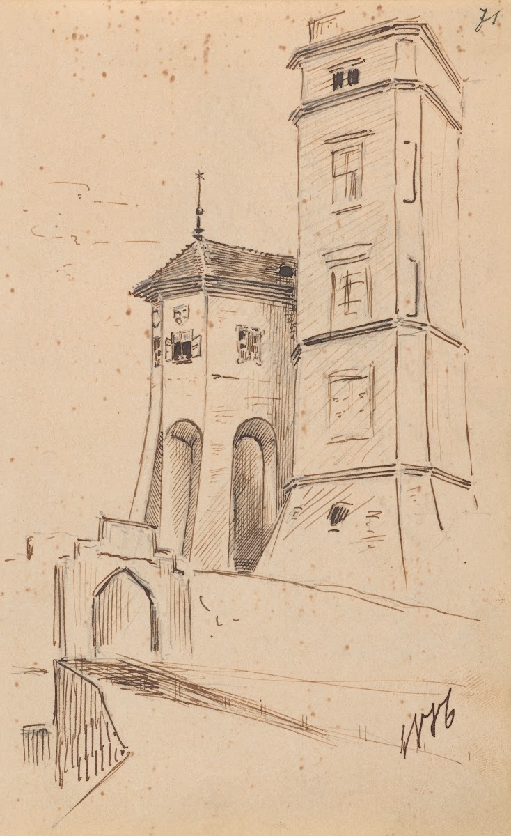 View of the Hens Foot Tower and Sigismund Tower of the Wawel Castle 1886