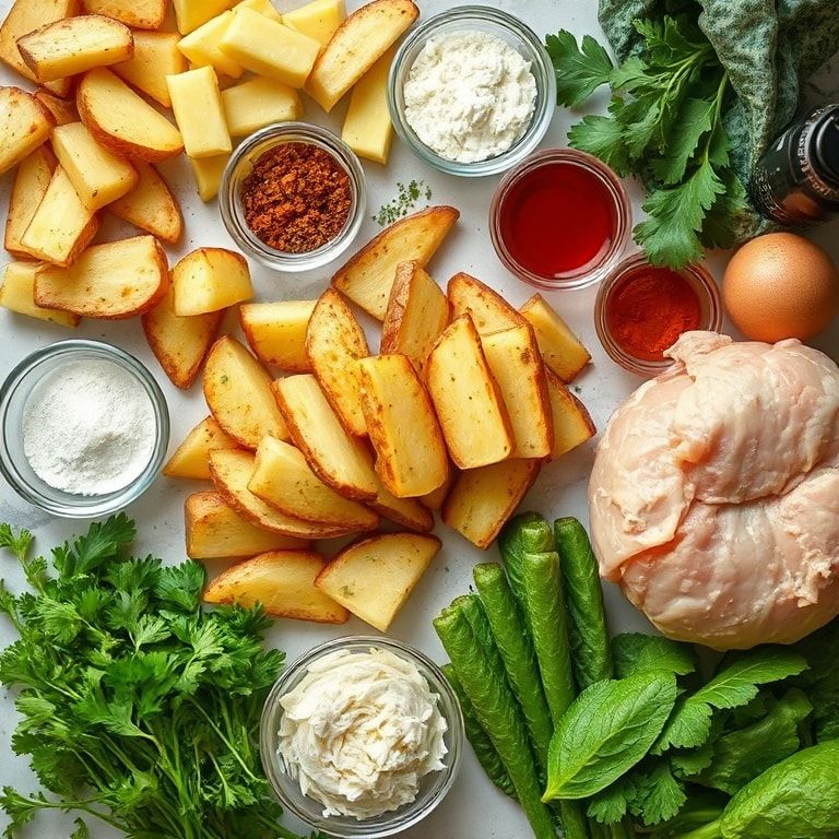 Ingredients for Garlic Parmesan Baked Potato Wedges Recipe – Easy Crispy Side Dish
