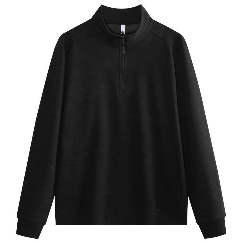 Business-Freizeit-Sweater mit Reißverschluss und Waffelstruktur