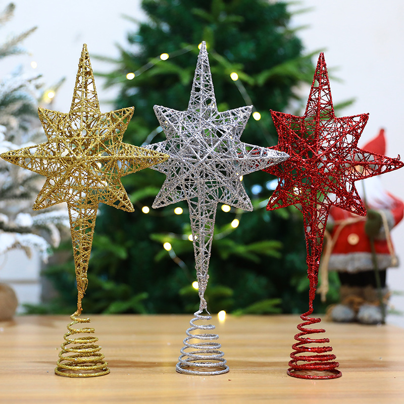 Christmas tree topper star, eight-pointed, openwork