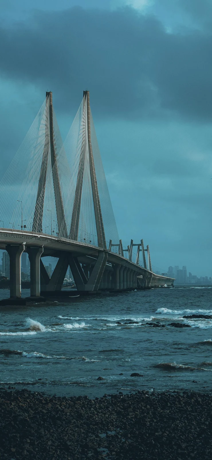 Bandra Worli Sea Link Mumbai - Architecture Photography Full HD iPhone Wallpaper (1284x2778)