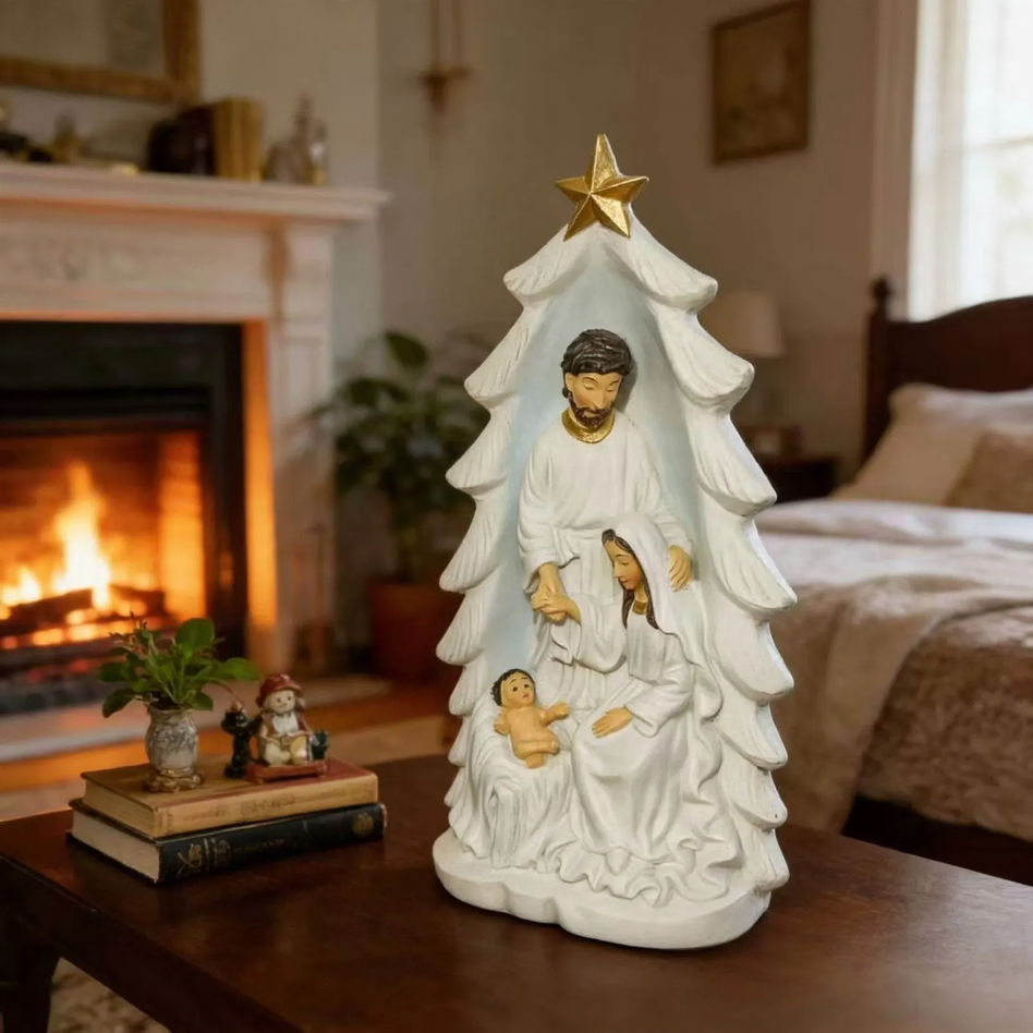 Decorative Nativity Figures made of Resin, 3-Piece Set