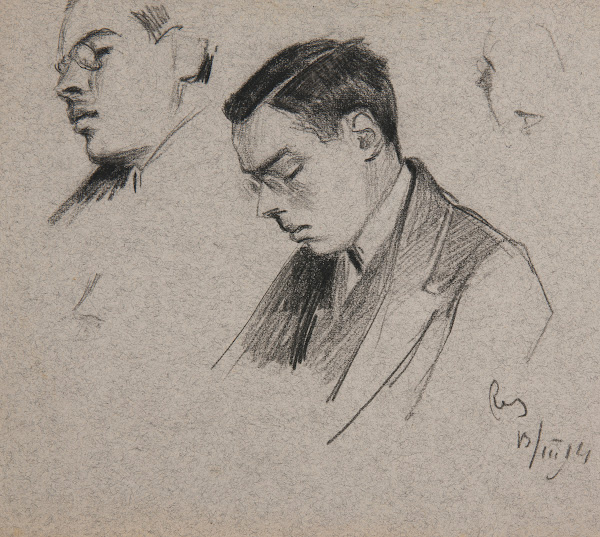 Dwa studia  popiersie i głowa mężczyzny w cwikierze 1914