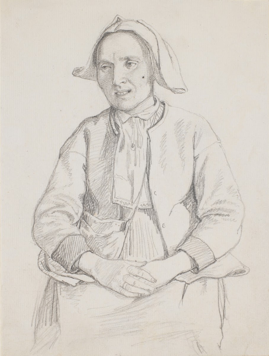 Siddende svensk kone knæstykke 1851