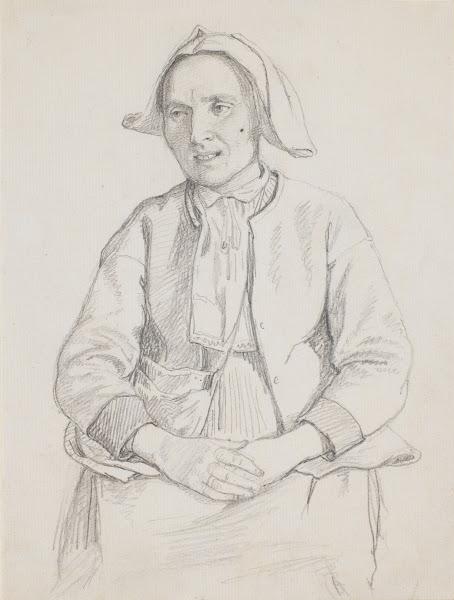Siddende svensk kone knæstykke 1851
