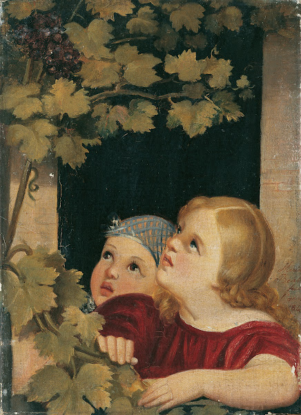 Zwei Kinder am Fenster 1840