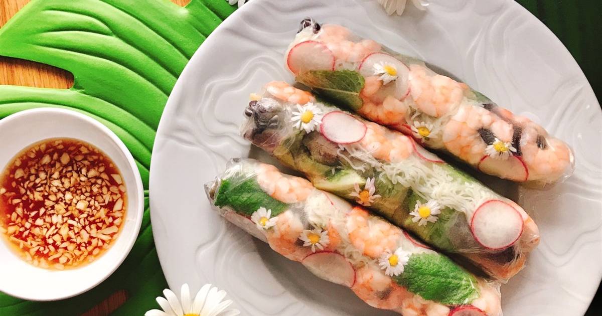 Gỏi Cuốn Hoa Cúc Tần Mùa Xuân