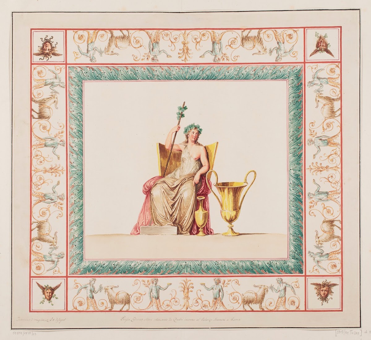 Vestigia delle Terme di Tito Pomona Quadro from vault ornamentation in room 15 1