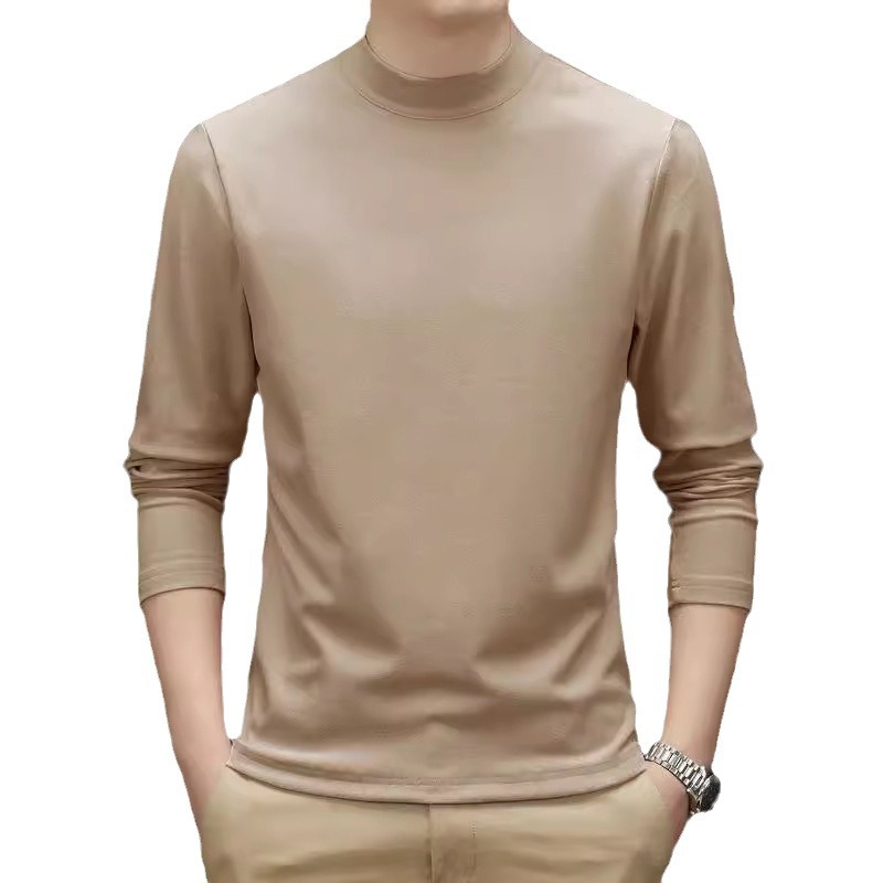 Herren-Langarmshirt mit Stehkragen, gefüttert