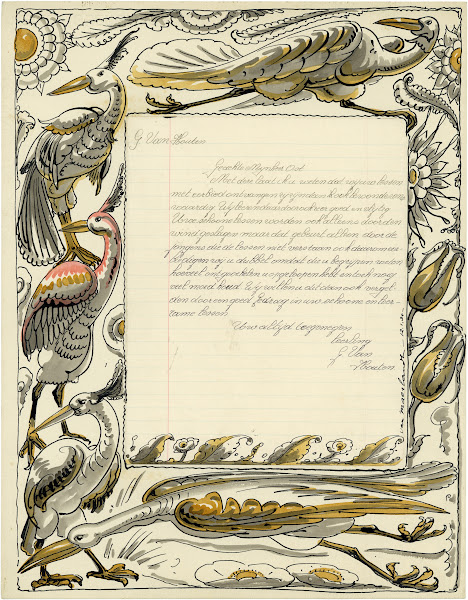 Briefillustratie Pauwen 1934