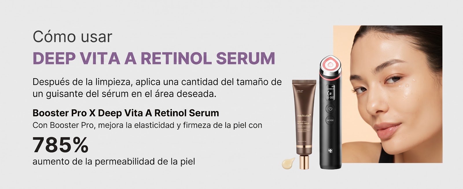 Aplicación nocturna del sérum Medicube