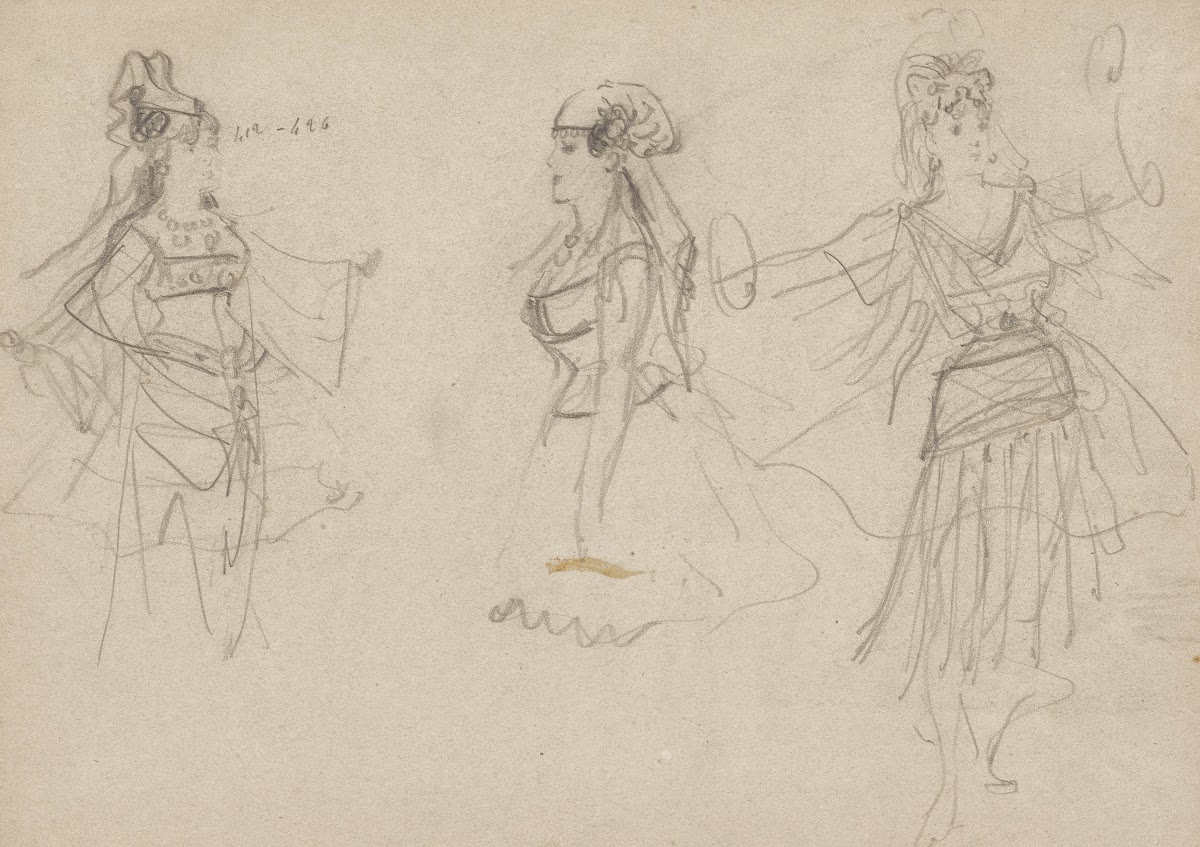 Study with Three Figures 19th century