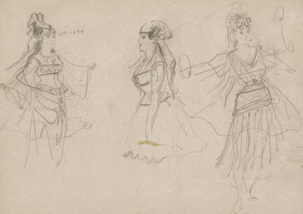 Study with Three Figures 19th century