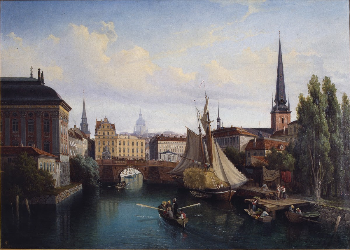 View of the Riddarholmskanalen Stockholm 1835 1880