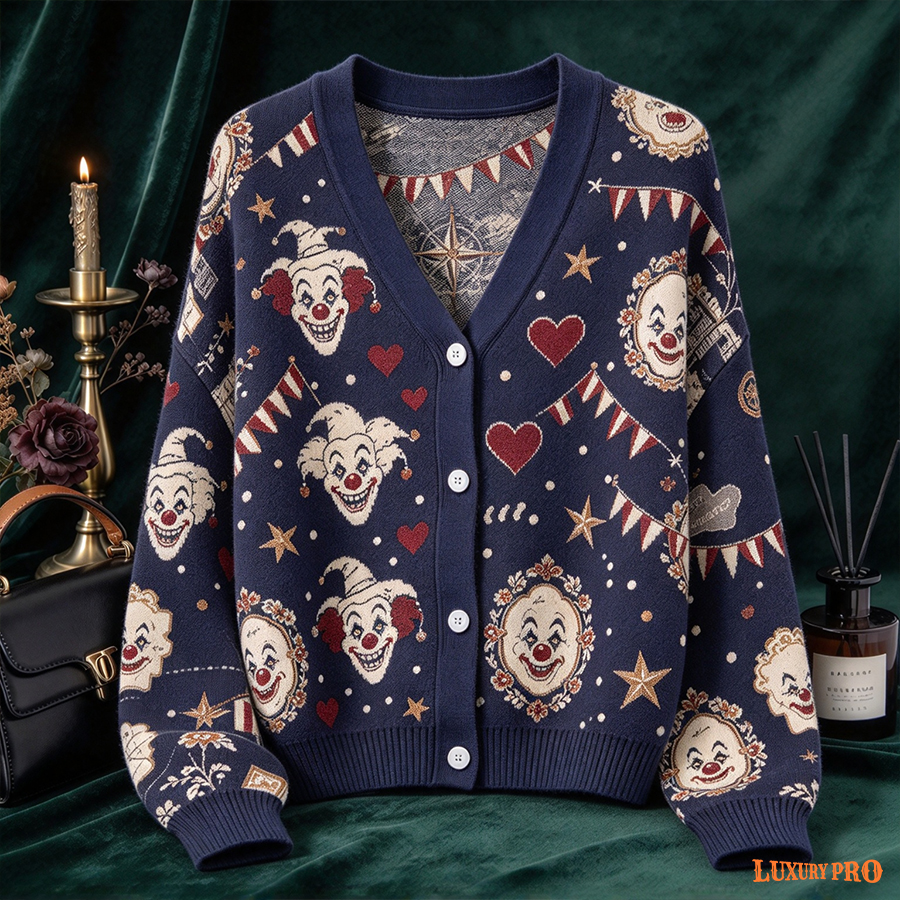 AOP 380G Faux Yarn Cardigan