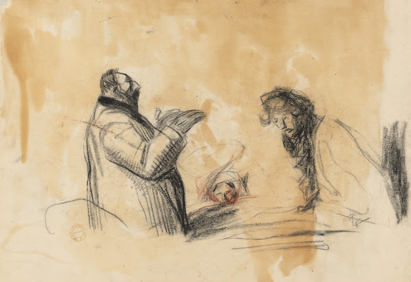 Sketch for In the Hospital verso fourth quarter 1800s or first third 1900s