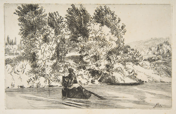 Fisherman with a net 1868