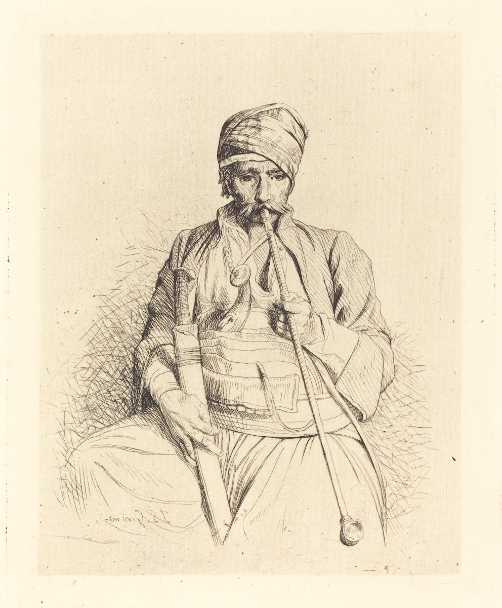 Seated Arab with Pipe c 1864