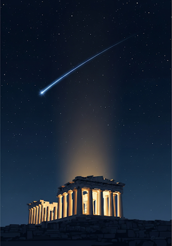 Parthenon Shooting Star Night