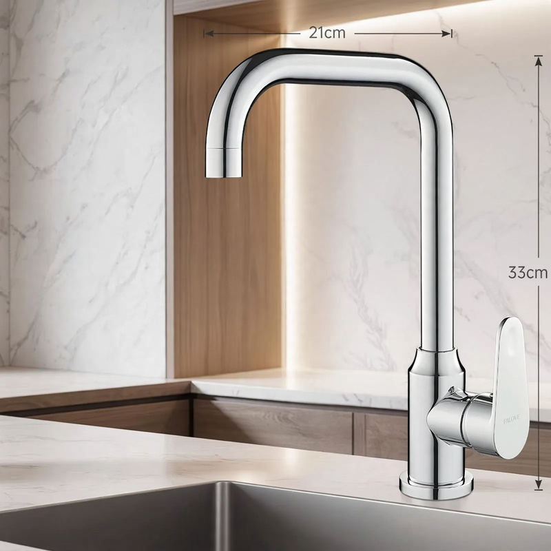 Stainless steel faucet for kitchen, mixing or cold water