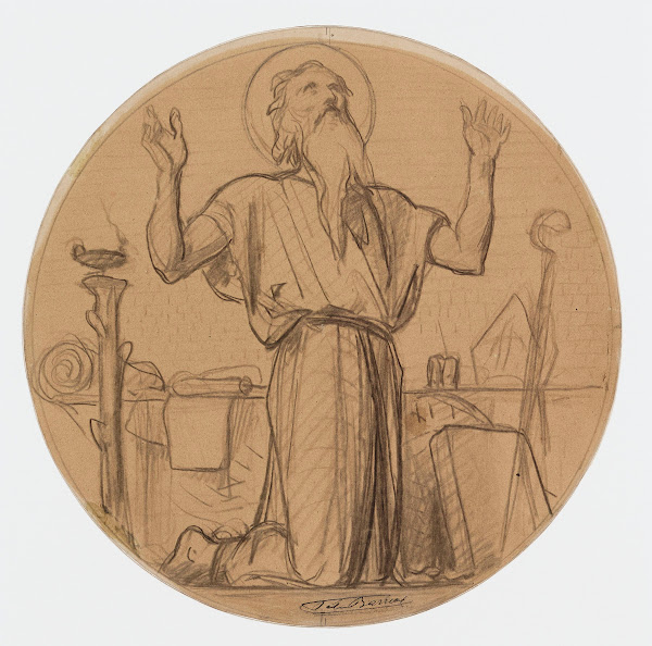 Dessin préparatoire pour les médaillons de léglise de la Trinité 66 rue saint La