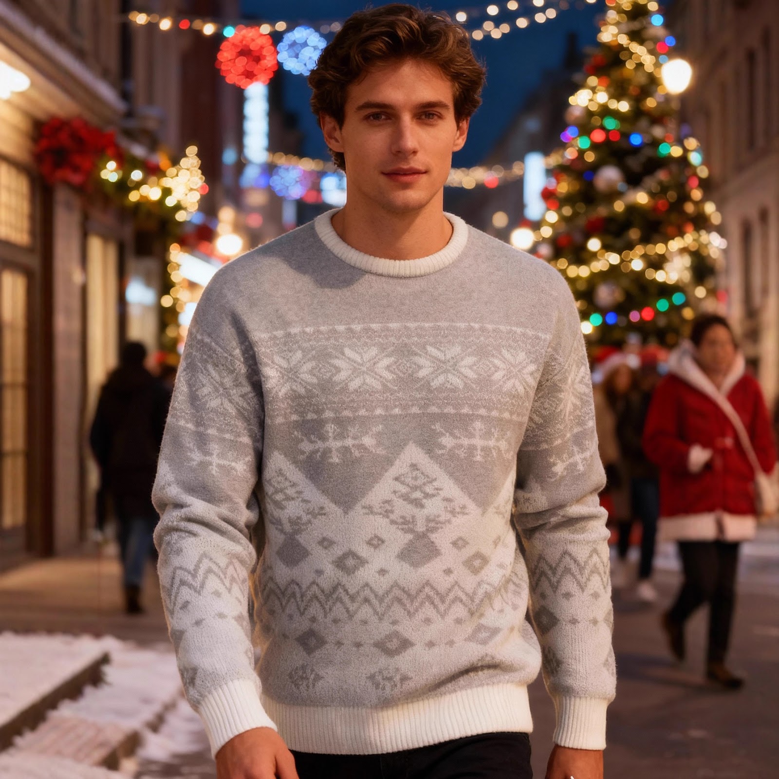Retro Christmas Sweater in American Style