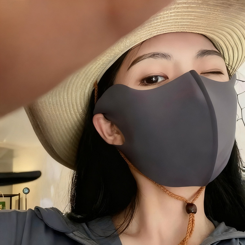 UV-Schutz-Gesichtsmaske mit Ohrschlaufen und Nackenschutz