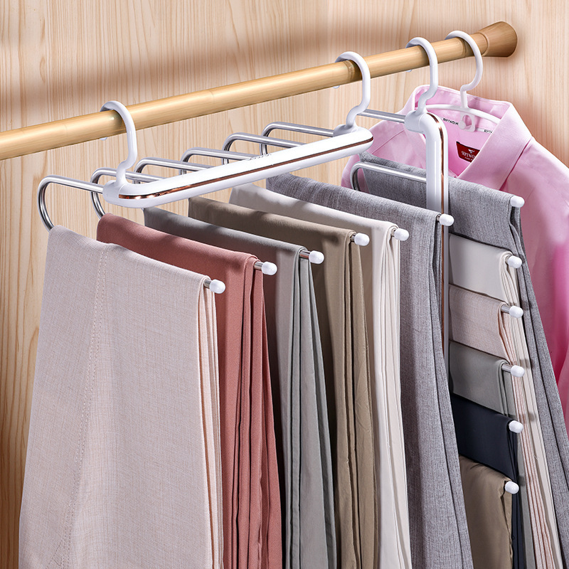 Expandable pant rack with 6 levels