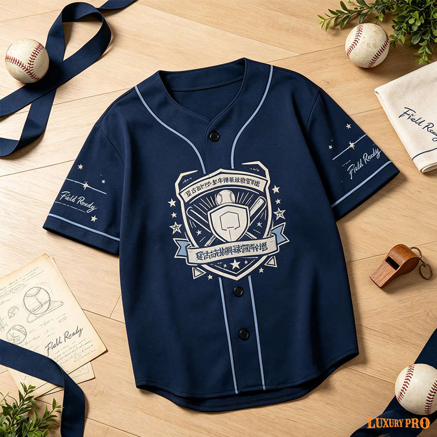 Kids Real Piping Baseball Cardigan - Black Buttons