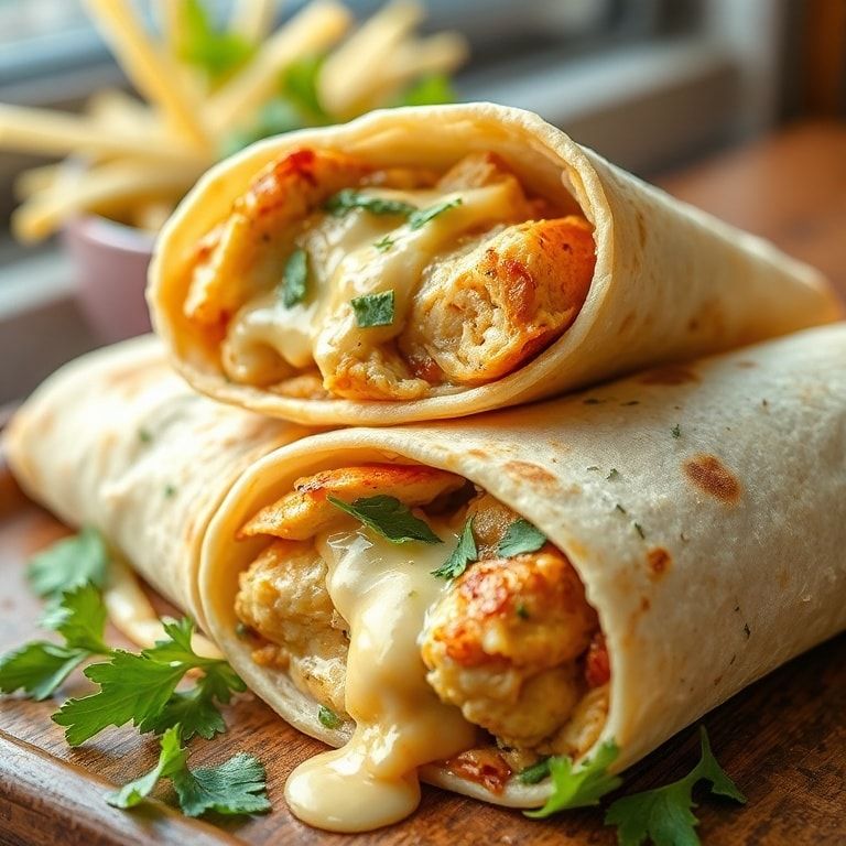 Cheesy Garlic Chicken Wraps (Quick Low-Carb Meal) – Creamy & Easy Dinner in 30 Minutes