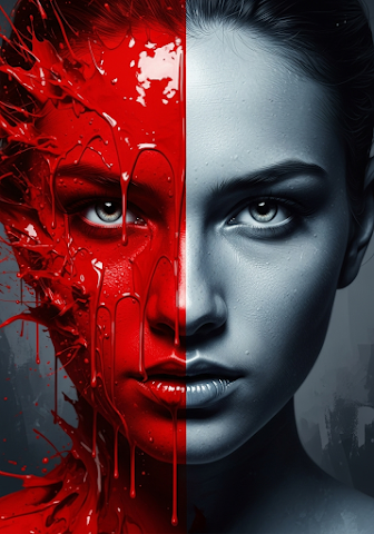 Abstract Red Intensity Portrait