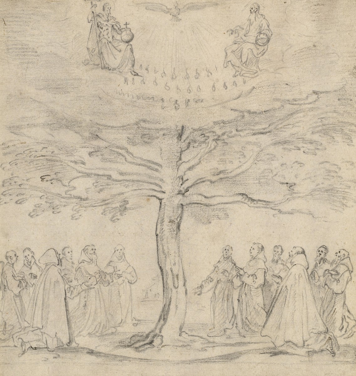 The Holy Trinity in the Tree of Life Adored by Franciscans c 1625