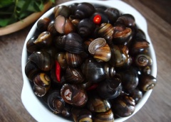 Xả sạch ốc với nước, sau đó cho ốc vào một nồi (hoặc thau) lớn, cho sả cây đập dập, ớt băm, ớt bột, gừng lát và một số đồ kim loại (dao, muỗng, nĩa inox), đổ nước ngập ốc và ngâm qua đêm hoặc tối thiểu 1 - 2 giờ. Chờ cho ốc ra chất bẩn hết thì rửa sạch lại với nước, để ráo. Sả cắt khúc ngắn, đập dập và thái sợi, tỏi và ớt hiểm băm nhuyễn, ớt sừng thái lát. Rau răm làm sạch, vặt lá và để ráo nước.