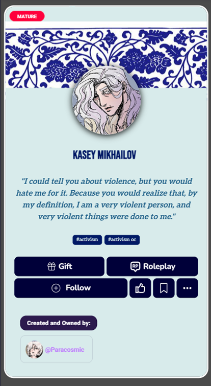 Customized character profile 13