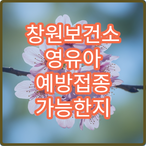 창원보건소 영유아 예방접종 가능한지 무료 백신 종류 안내