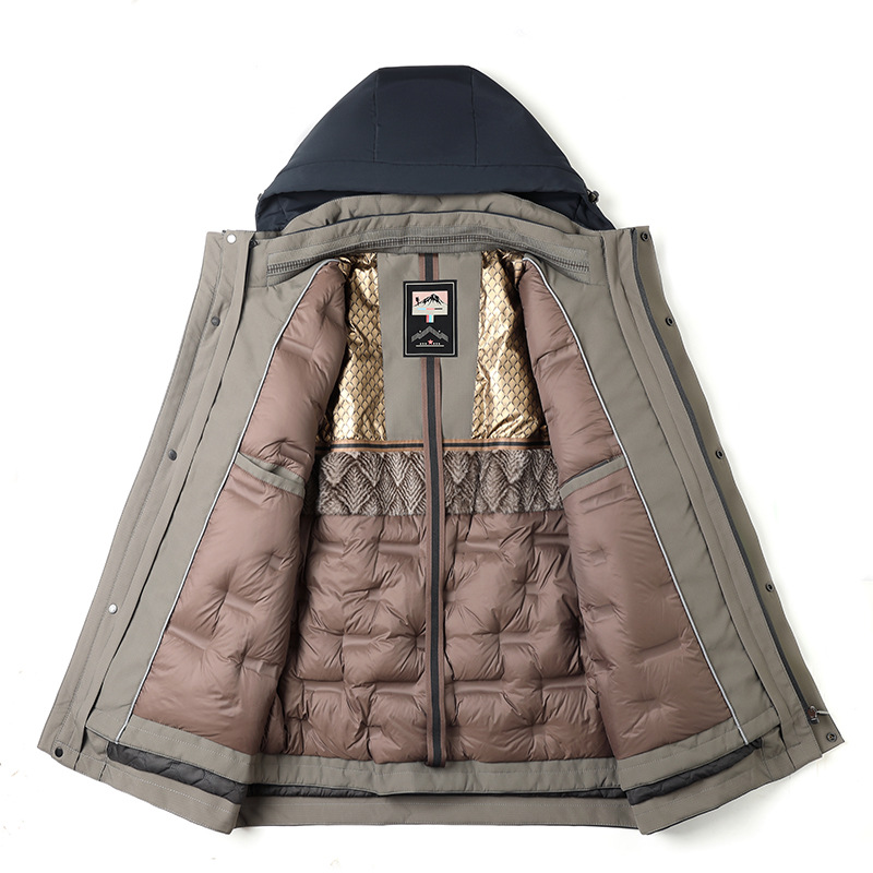 Men's down jacket with removable inner lining