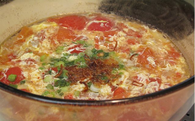 Canh Trứng Nấu Cà Chua
