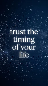 Cosmic Midnight Blue Trust The Timing Typography Background