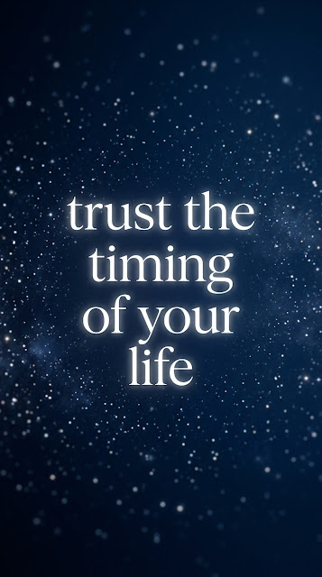 Cosmic Midnight Blue Trust The Timing Typography Background - Free mobile Wallpaper