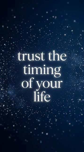 Cosmic Midnight Blue Trust The Timing Typography Background