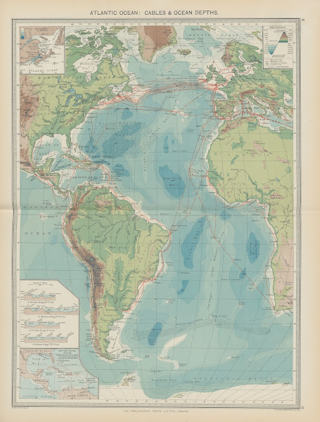 The Atlantic OceanCables and Ocean Depths 1908