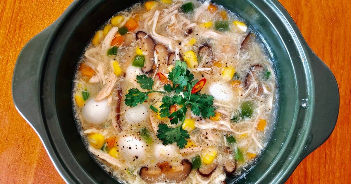 Súp gà rau củ 🌽 🫑 🥕 🥚 🍄