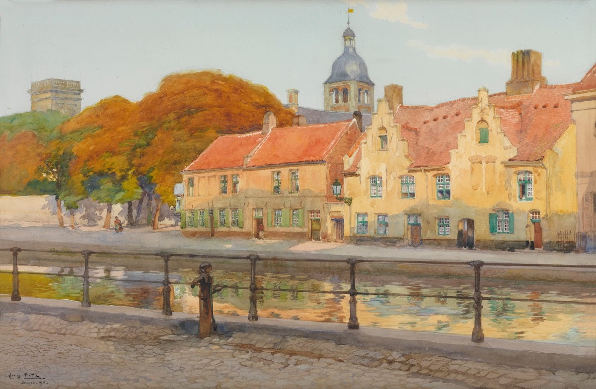 Quay in Bruges 1911