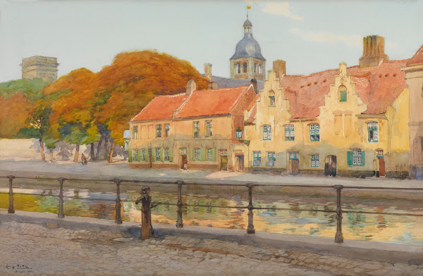 Quay in Bruges 1911