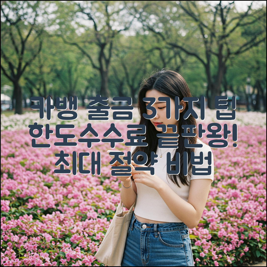 카뱅 출금 3가지 팁: 한도&수수료 끝판왕!