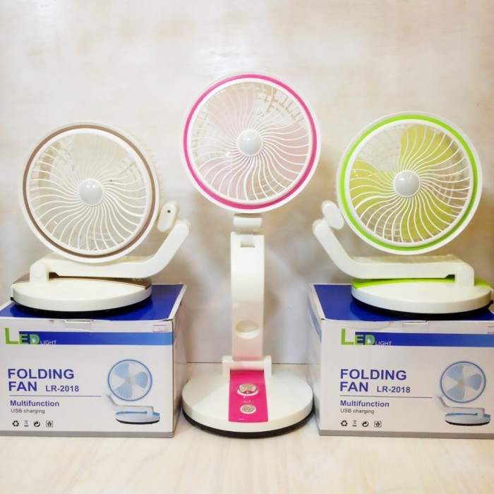 LR Fan – Adjustable Rechargeable Folding Fan with LED Light