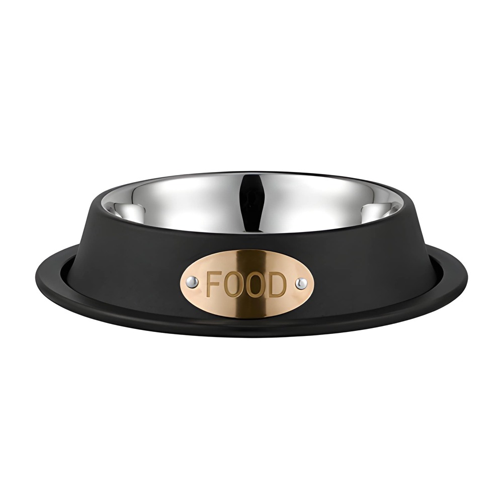 Plato para mascota de acero inoxidable Izy™ 236 mL color negro