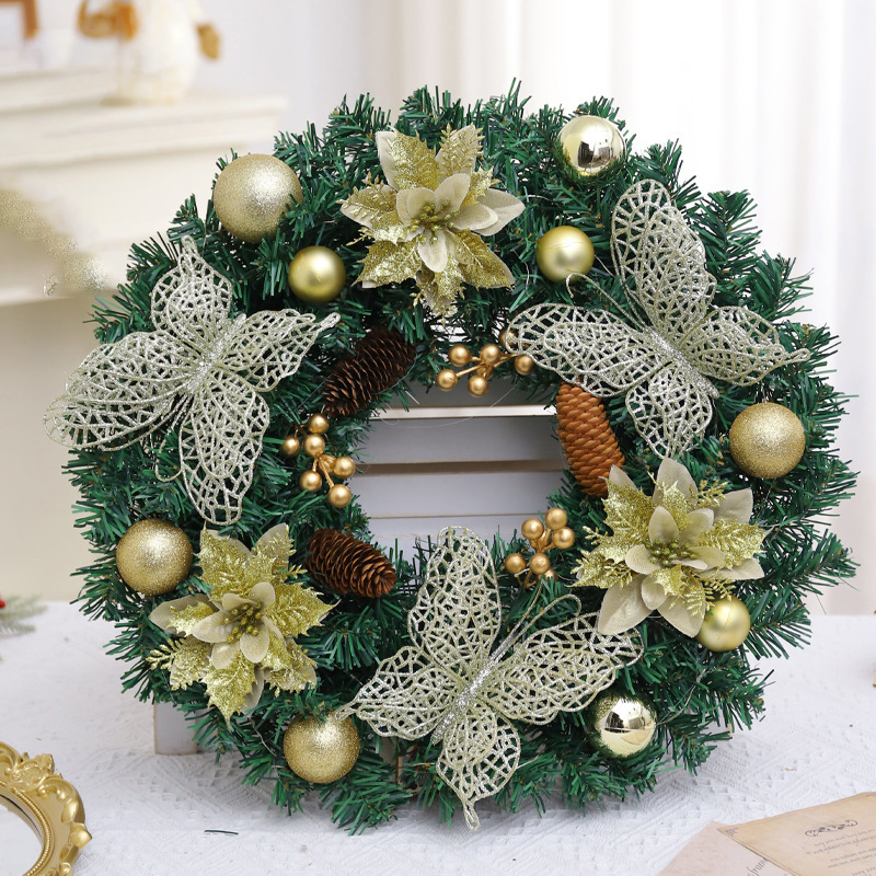 Christmas wreath made of PVC in modern style