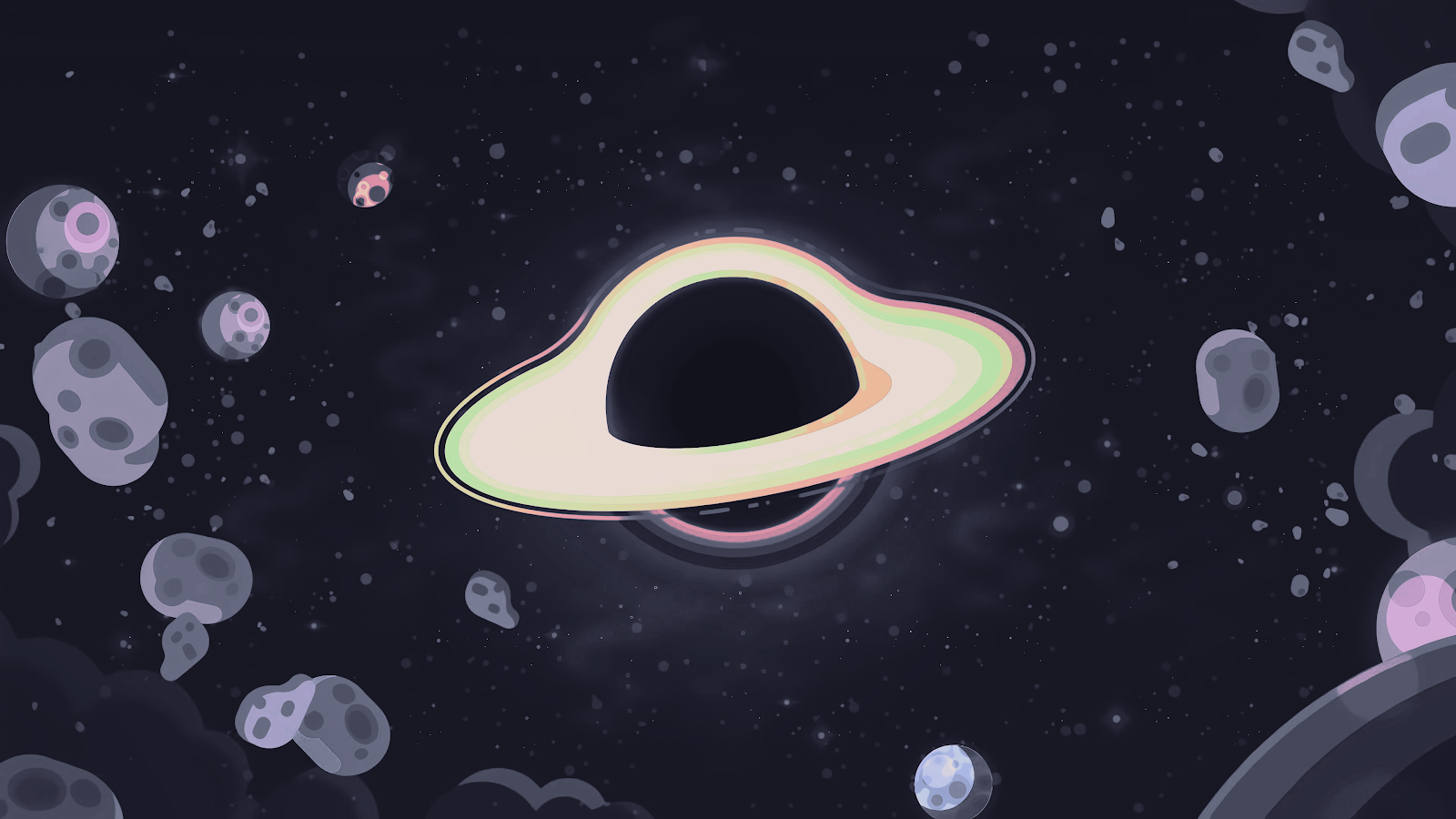 Stylized Black Hole in Space - Vector Illustration 4K Wallpaper (3840x2160)